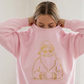 Gold Santa Sweater Retro Christmas Sweatshirt Santa Pullover Vintage Holiday Jumper Festive Winter Apparel Cozy Gift For Women Pink Crewneck