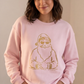 Gold Santa Sweater Retro Christmas Sweatshirt Santa Pullover Vintage Holiday Jumper Festive Winter Apparel Cozy Gift For Women Pink Crewneck