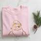 Gold Santa Sweater Retro Christmas Sweatshirt Santa Pullover Vintage Holiday Jumper Festive Winter Apparel Cozy Gift For Women Pink Crewneck