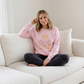 Gold Santa Sweater Retro Christmas Sweatshirt Santa Pullover Vintage Holiday Jumper Festive Winter Apparel Cozy Gift For Women Pink Crewneck