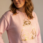 Gold Santa Sweater Retro Christmas Sweatshirt Santa Pullover Vintage Holiday Jumper Festive Winter Apparel Cozy Gift For Women Pink Crewneck