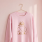 Gold Santa Sweater Retro Christmas Sweatshirt Santa Pullover Vintage Holiday Jumper Festive Winter Apparel Cozy Gift For Women Pink Crewneck