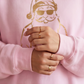 Gold Santa Sweater Retro Christmas Sweatshirt Santa Pullover Vintage Holiday Jumper Festive Winter Apparel Cozy Gift For Women Pink Crewneck