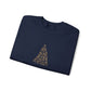 Brown Gold Minimalist Embroidered Christmas Tree Sweatshirt For Women Cozy Holiday Crewneck Elegant Winter Pullover Festive Gift Idea Xmas