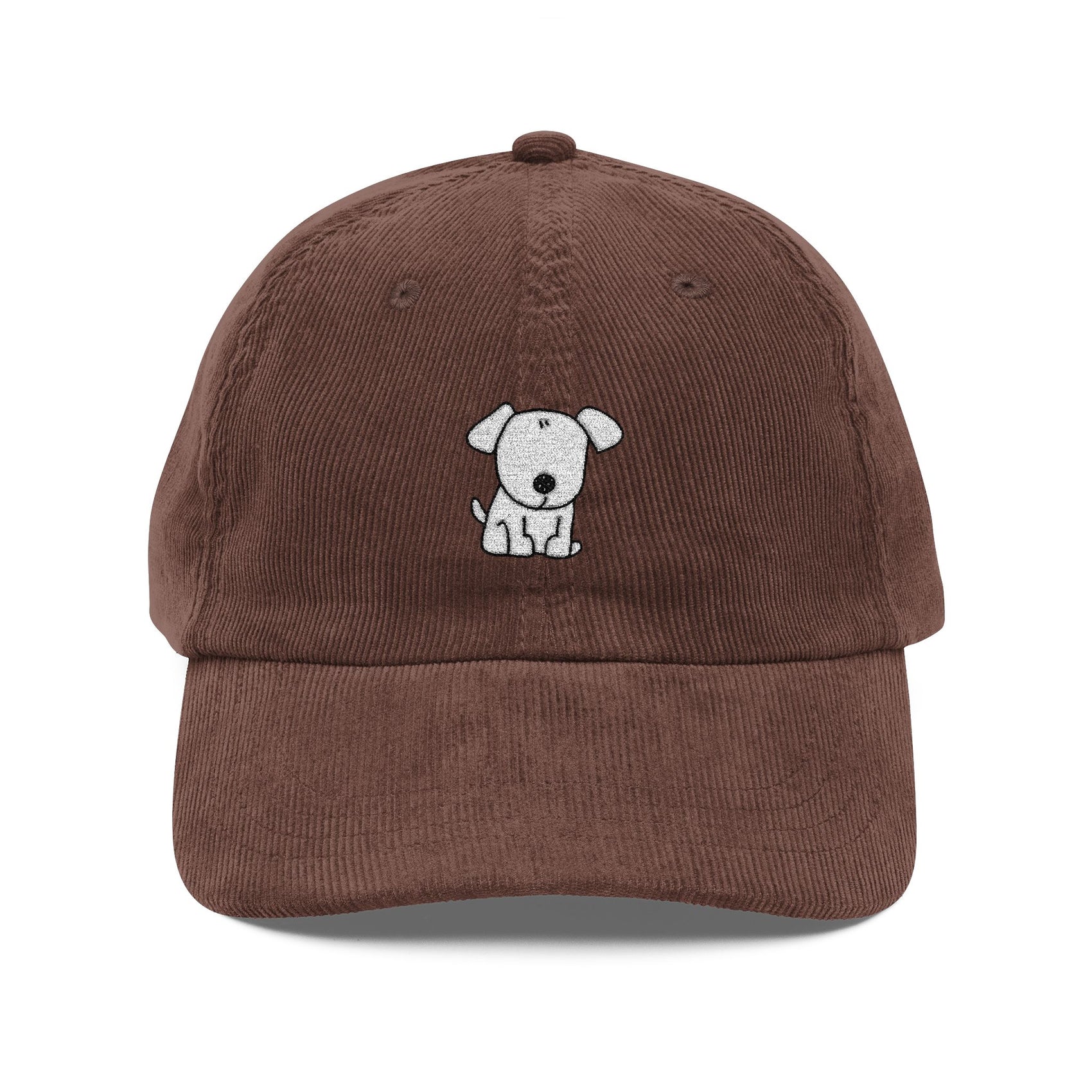 Cute Dog Embroidered Corduroy Hat Gift For Pet Lovers Vintage Style Cap Casual Everyday Wear Outfit Puppy Lover Fashion Cap