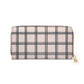 Pastel Pink Black Checkered Zipper Wallet Gift For Teen Girl Wallet Modern Minimalist Card Pouch Beige Checkered Purse For Woman Boss Gift