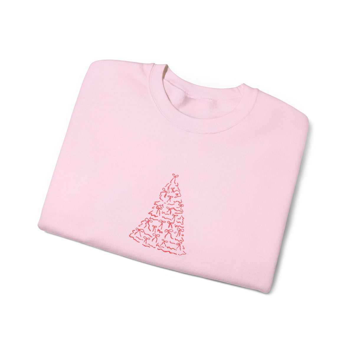 Bow Tree Christmas Sweatshirt Gift For Girlfriend Holiday Crewneck Present For Aunt Coquette Winter Pullover Feminine Seasonal Top Style