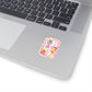 Pink Checkerboard Sticker Plant Lover Gift Retro Floral Decor Summer Travel Accessory Journal Decal Foodie Present Cute Laptop Accent Gift