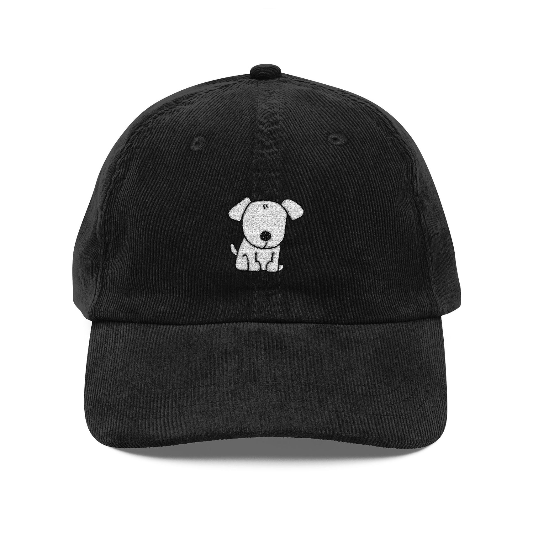 Cute Dog Embroidered Corduroy Hat Gift For Pet Lovers Vintage Style Cap Casual Everyday Wear Outfit Puppy Lover Fashion Cap
