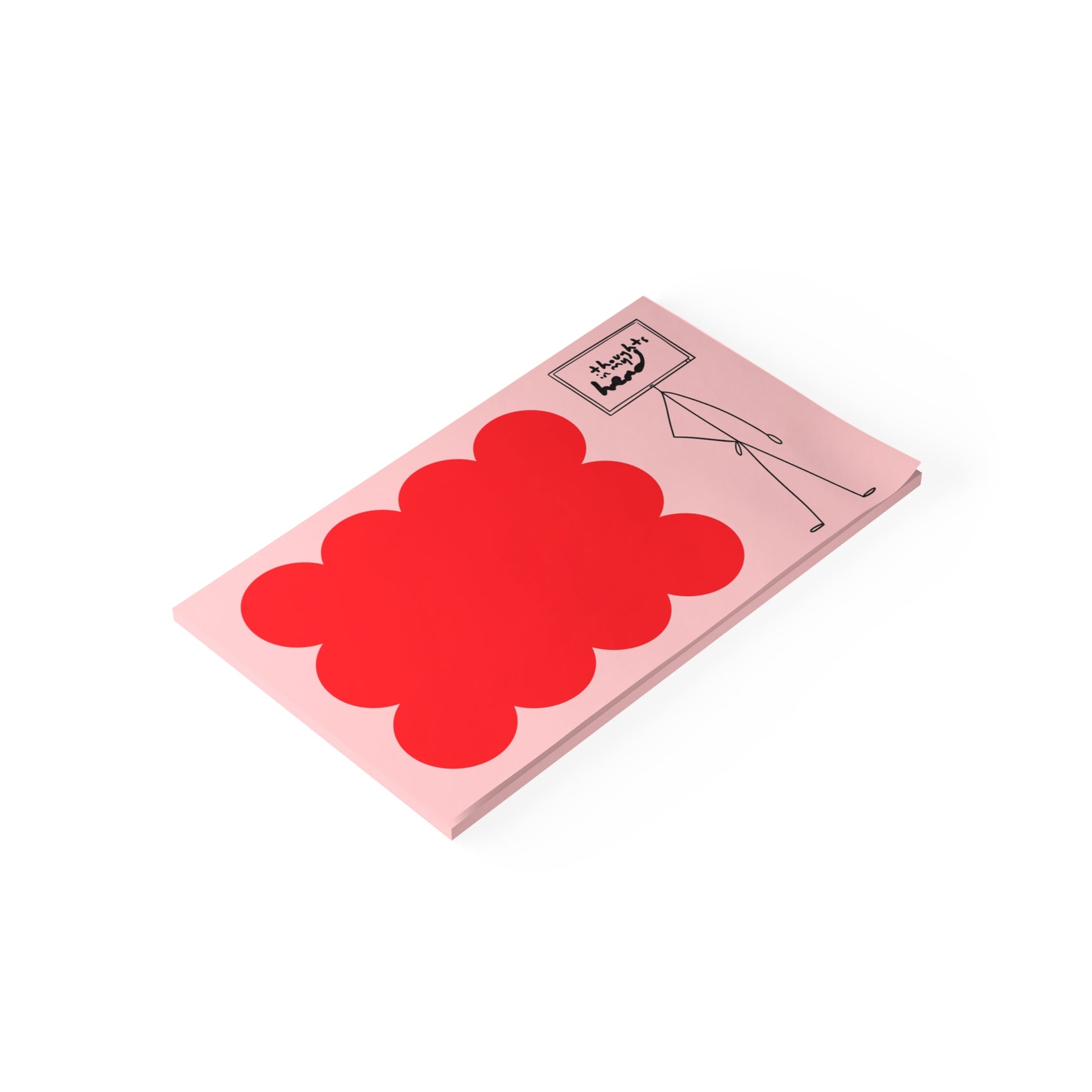 Bold and Creative Memo Pad Red and Pink Wavy Post It Notes Pad Wave Design Modern Stationery Colourful Office Supplies Gift Notepad Red