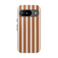 Brown Stripe Phone Case Gift For Girlfriend Neutral Aesthetic Cover Minimalist iPhone Cover Beige Samsung Galaxy Google Pixel Protective