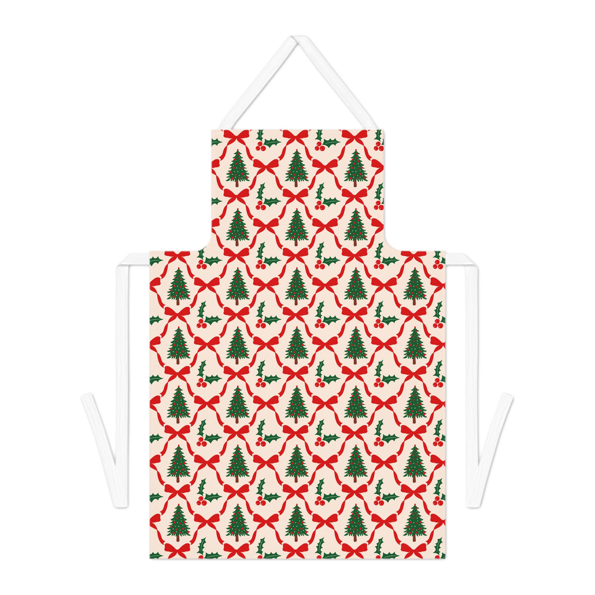 Christmas Tree Apron Gift For Mom Holiday Baking Smock Red Bow Kitchen Cover Present For Sister Festive Cooking Wear Cozy Family Home Style