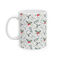 Pattern Christmas Mug Gift For Mom Holly Berry Coffee Cup Present For Sister Winter Drinkware Botanical Ceramic