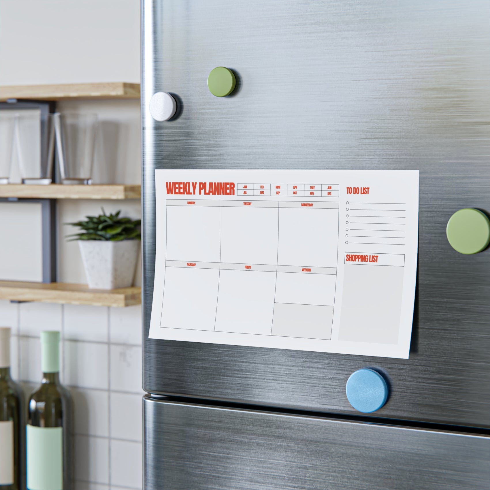 Minimal Fridge Note Pad Weekly Planner Sticky Notes Reminder Post It Memo Pad To Do List Gift Mom Refrigerator Post It Note Shopping List