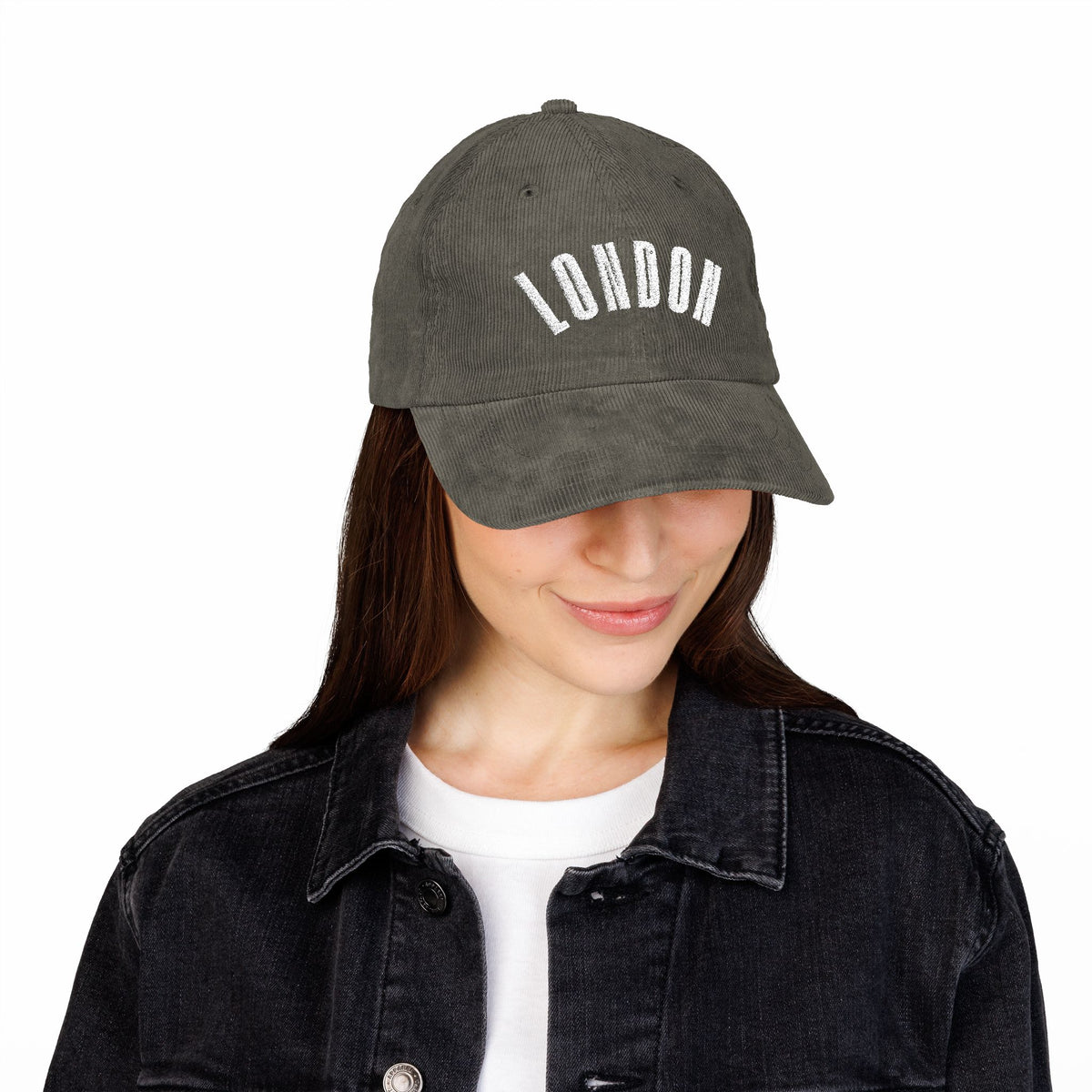London Corduroy Cap Embroidered Vintage Dad Hat UK Travel Hat Embroidered City Cap British Style Hat Weekend Adventure Gift Adjustable Hat