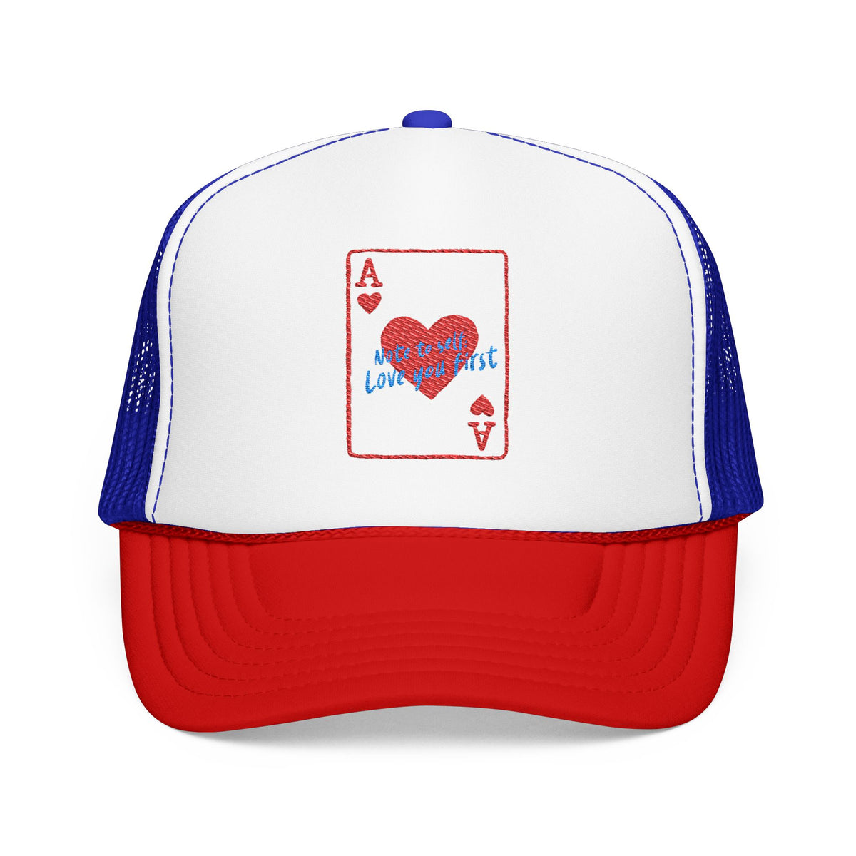 Self Love Trucker Hat Embroidered Ace Cap Womens Confidence Headwear Adjustable Foam Snapback Meaningful Birthday Present Positive Style