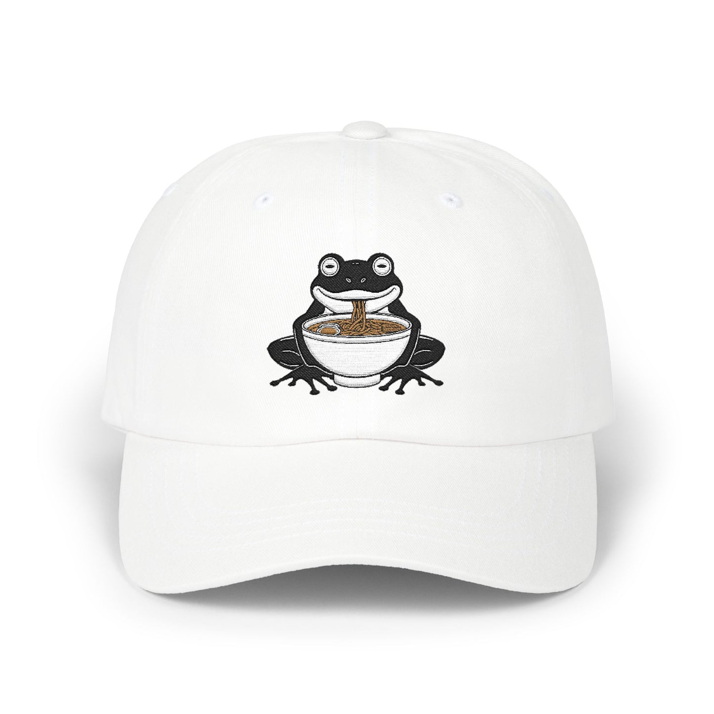 Frog Ramen Embroidered Dad Hat Funny Foodie Cap Gift Idea For Animal Lovers Casual Summer Outfit Hat Travel Wear Novelty Cap
