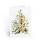 Watercolor Christmas Card Gift For Neighbor Botanical Holiday Greeting Present For Cousin Red Berry Tree Stationery Winter Keepsake Style