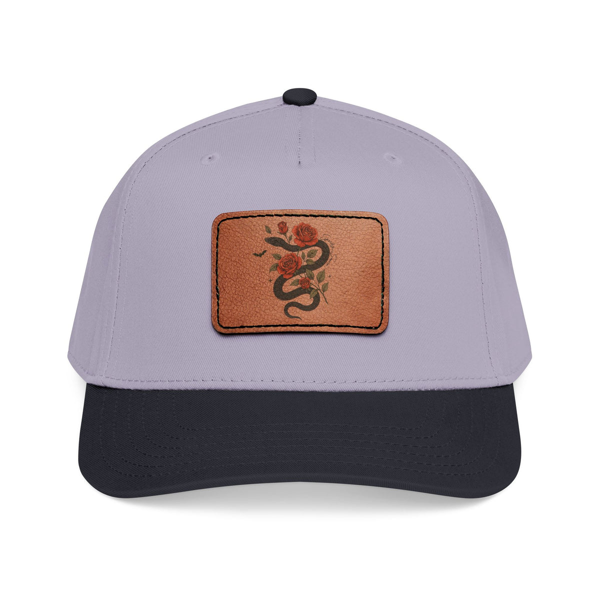 Woman Hat Snake Rose Leather Patch Hat Gothic Floral Baseball Cap Vintage Nature Hat Dark Botanical Gift Alternative Fashion Accessory Gift
