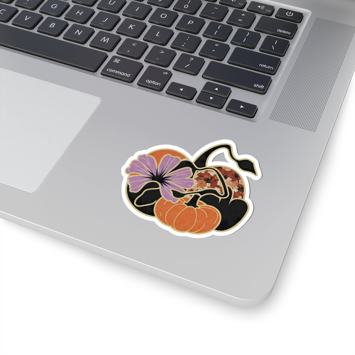 Floral Pumpkin Sticker Witch Hat Decal For Halloween Party Cute Halloween Decal Spooky Autumn Laptop Sticker Cottagecore Fall Aesthetic Gift