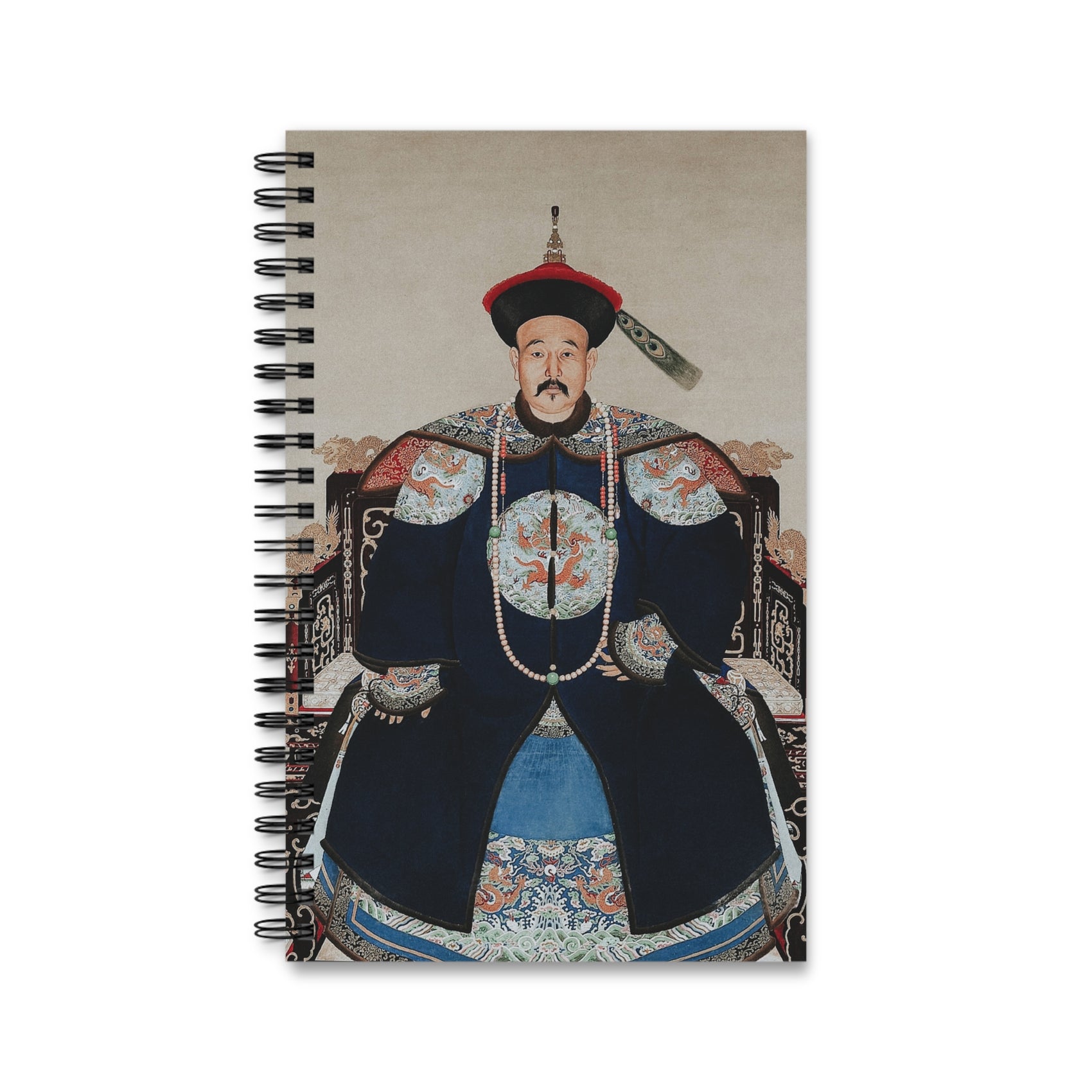 Qing Dynasty Spiral Notebook Chinese History Gift Imperial Art Journal Asian Culture Lover Present Museum Enthusiast Heritage Writing Book