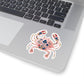 Floral Crab Sticker Pink Flower Decal For Travel Journal Sticker Summer Vacation Stickers For Surfboard Sticker Gift For Surfer Gift For Her