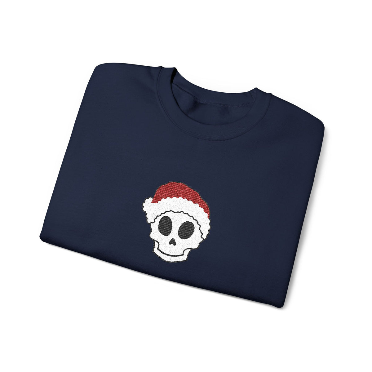 Embroidered Crewneck Christmas Sweatshirt Skeleton Jumper Santa Clause Embroidery Crewneck Skeleton Sweatshirt, Cute Holiday Jumper Xmas