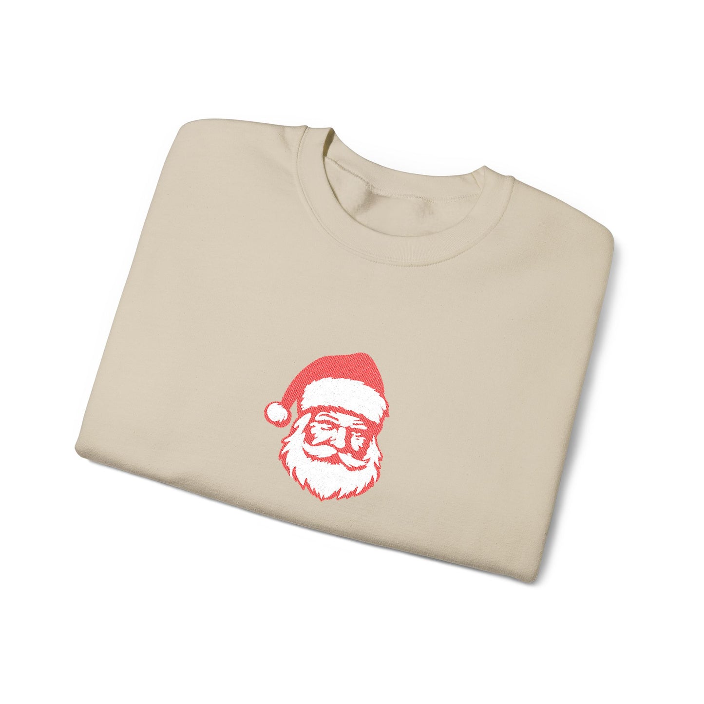 Embroidered Santa Sweatshirt For Christmas Outfit Cozy Christmas Crewneck Minimal Holiday Pullover Cute Winter Gift For Boyfriend Christmas