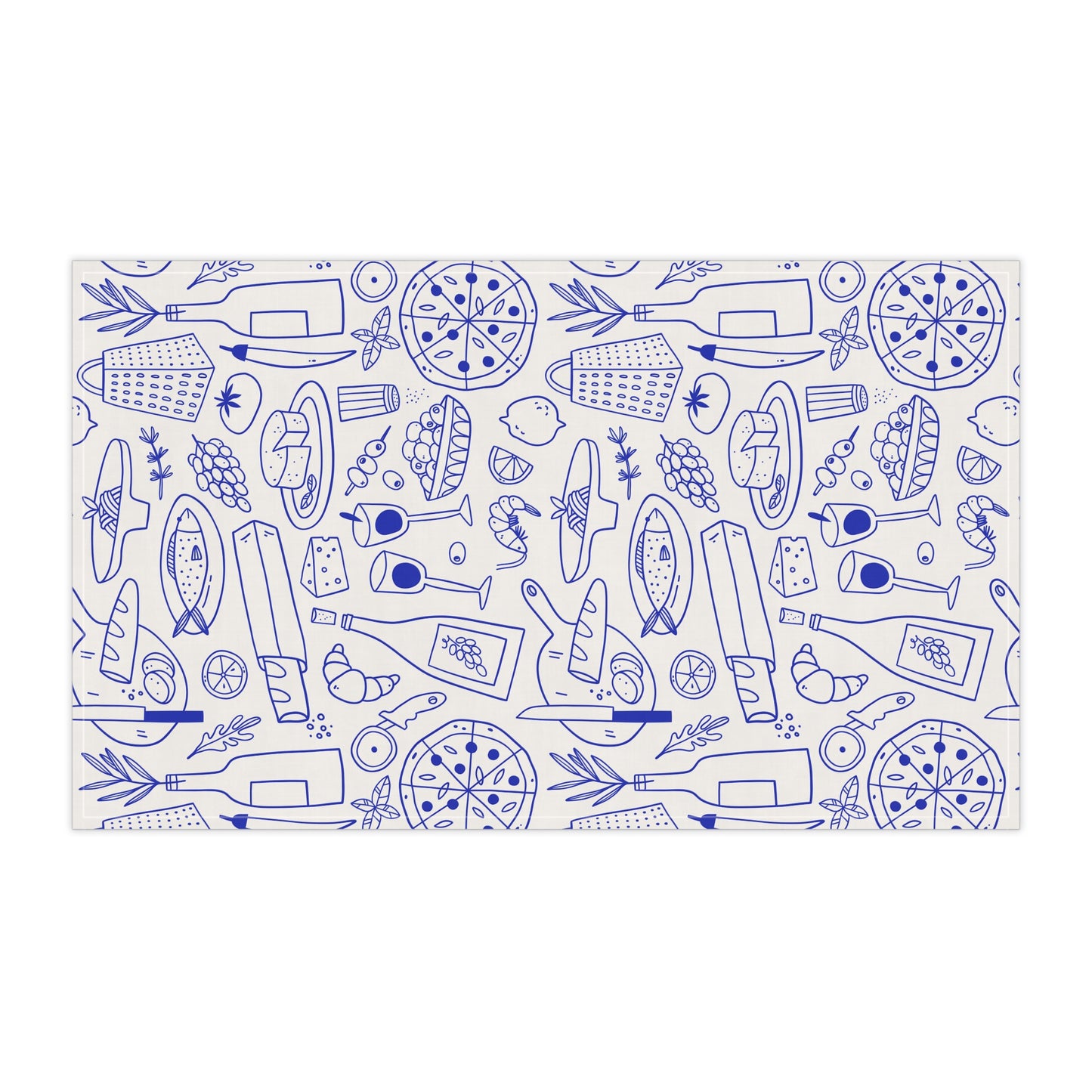 Italian Kitchen Towel For Foodie Gift For Chef Tea Towel Mediterranean Kitchen Decor Housewarming Gift Blue Cooking Linen Home Gift For Cook
