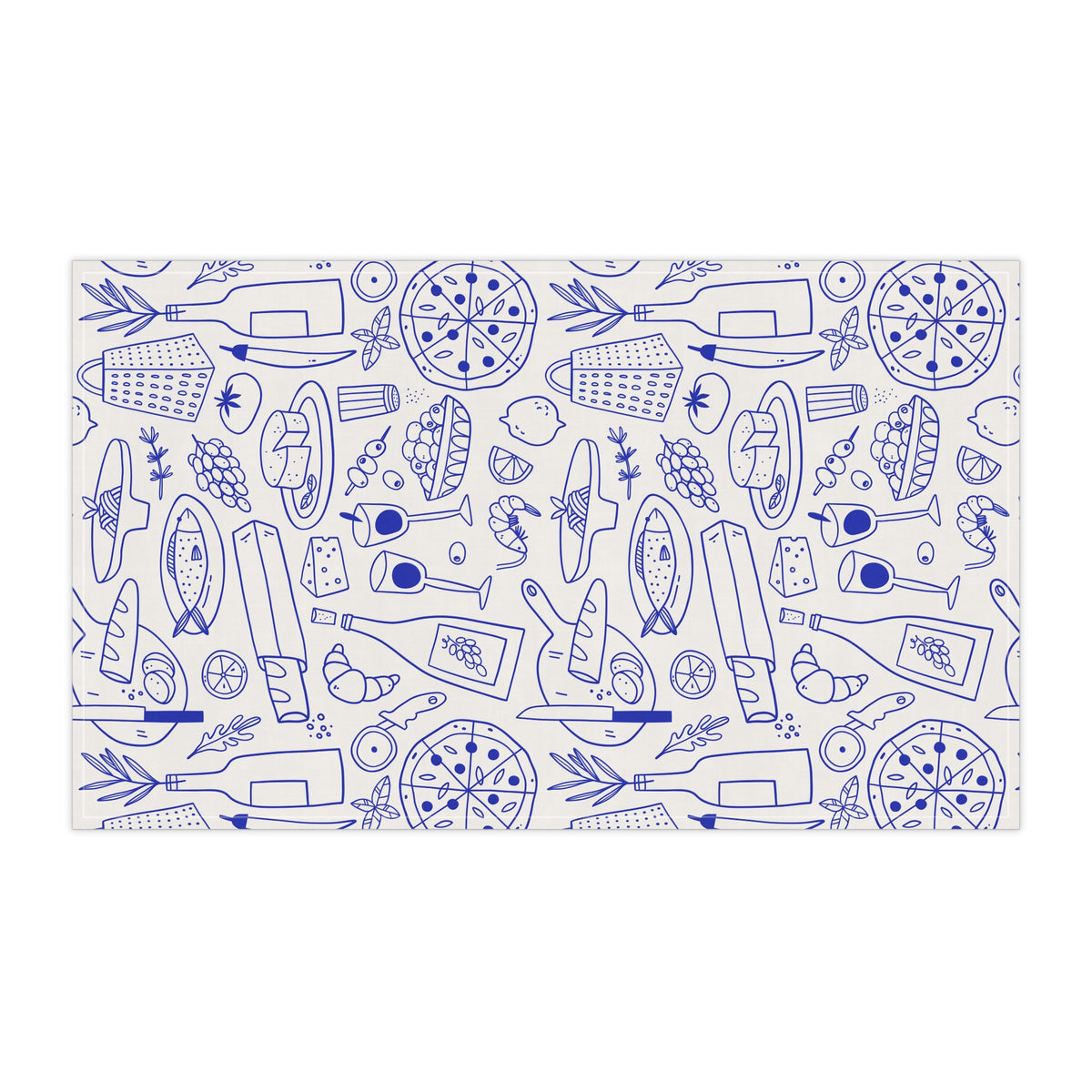 Italian Kitchen Towel For Foodie Gift For Chef Tea Towel Mediterranean Kitchen Decor Housewarming Gift Blue Cooking Linen Home Gift For Cook