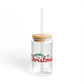 Merry Christmas Sipper Glass Gift For Cousin Holiday Iced Coffee Cup Present For Mentor Bamboo Lid Tumbler Cute Winter Drinkware Style Chic