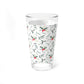 Holly Botanical Mixing Glass Gift For Couple Christmas Barware Present For Friends Evergreen Berry Pint Cup Festive Winter Host Accessory