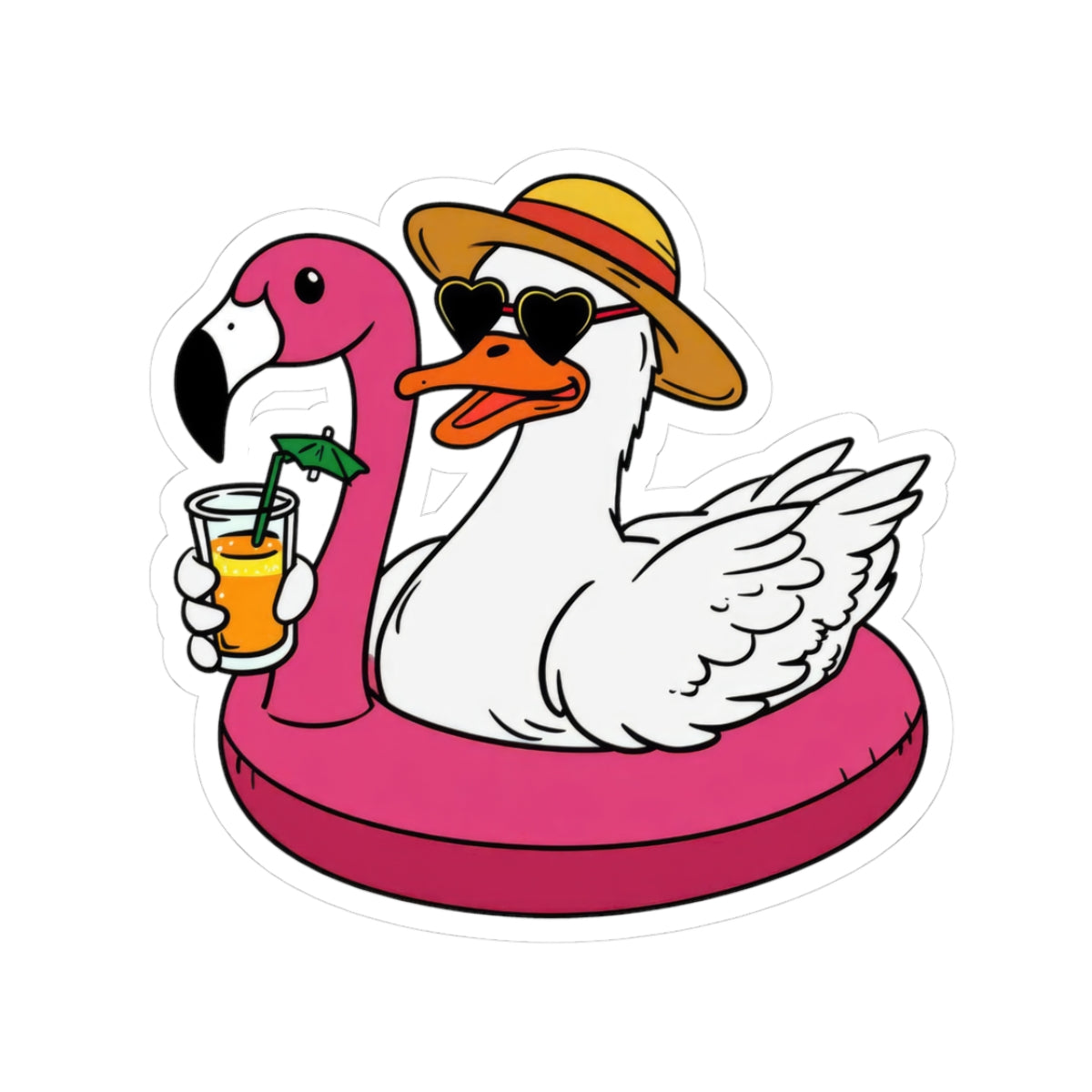 Sticker For Duck Lovers Girls Trip Gift Summer Pool Party Decal Cocktail Fan Present Beach Vacation Accessory Funny Goose Birthday Surprise