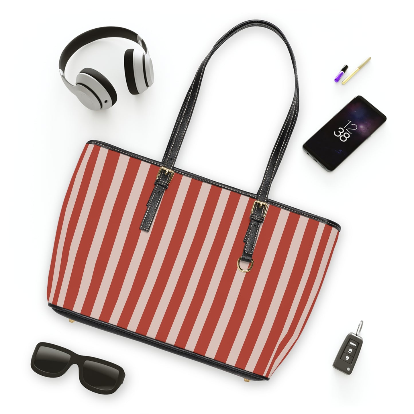 Striped Shoulder Bag Womens Tote Work Carryall Travel Shopper Birthday Present For Her Weekend Accessory Summer Wardrobe Everyday Essential