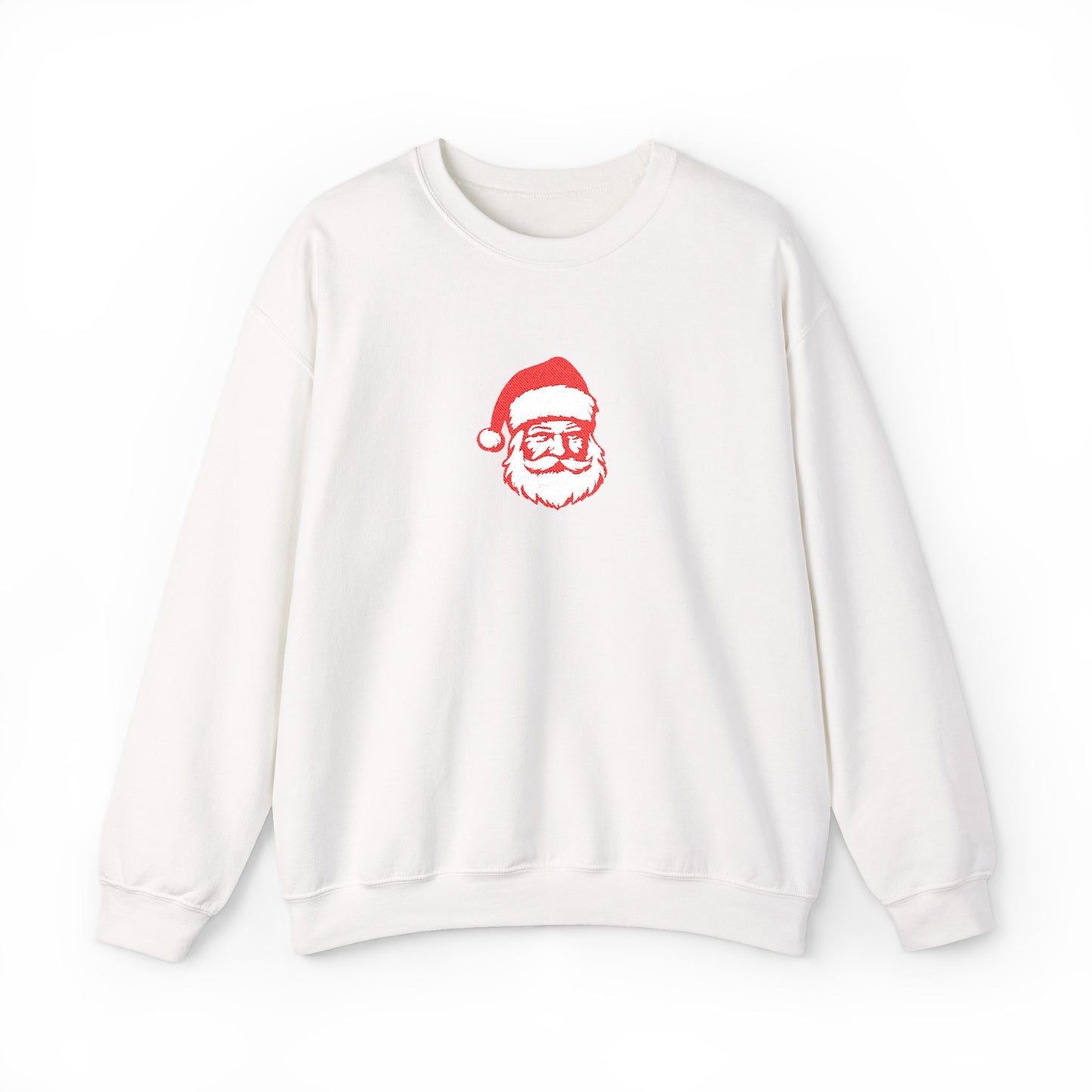 Embroidered Santa Sweatshirt For Christmas Outfit Cozy Christmas Crewneck Minimal Holiday Pullover Cute Winter Gift For Boyfriend Christmas