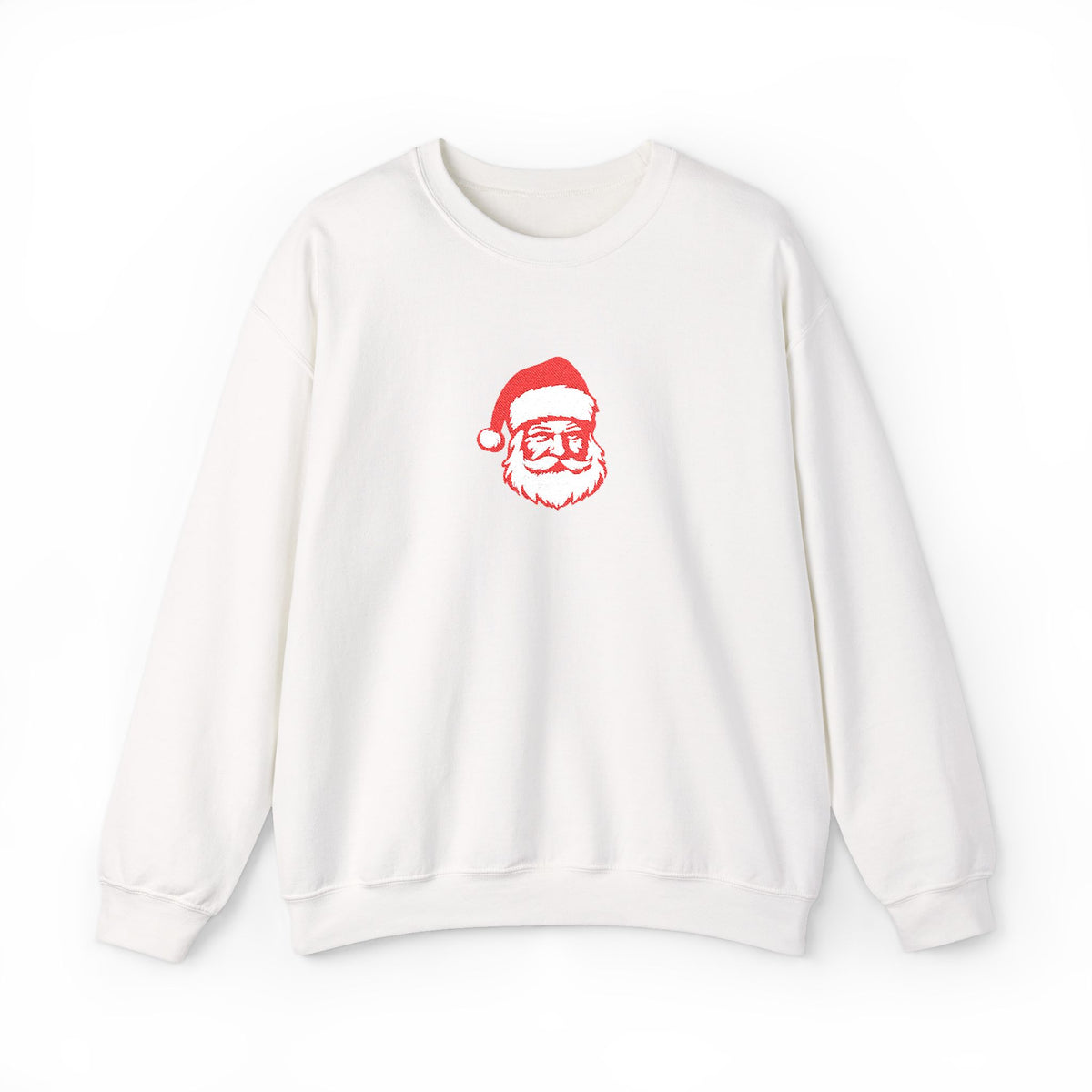 Santa Face Christmas Sweatshirt Gift For Best Friend Holiday Crewneck Present For Women Vintage Graphic Pullover Cozy Winter Outfit Top Styl