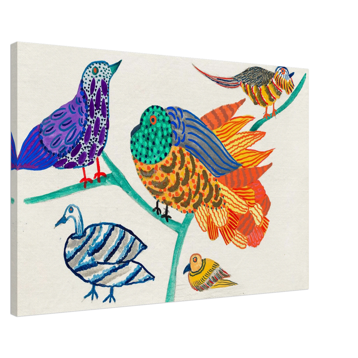 Colorful birds 1914 Atelier Martine Paul Poiret folk art canvas print #PD_303 - view 2