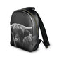 Highland Cow Leather Backpack Black And White Scottish Cattle Bag