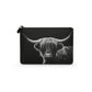 Highland Cow Leather Pouch Black And White Scottish Cattle Purse