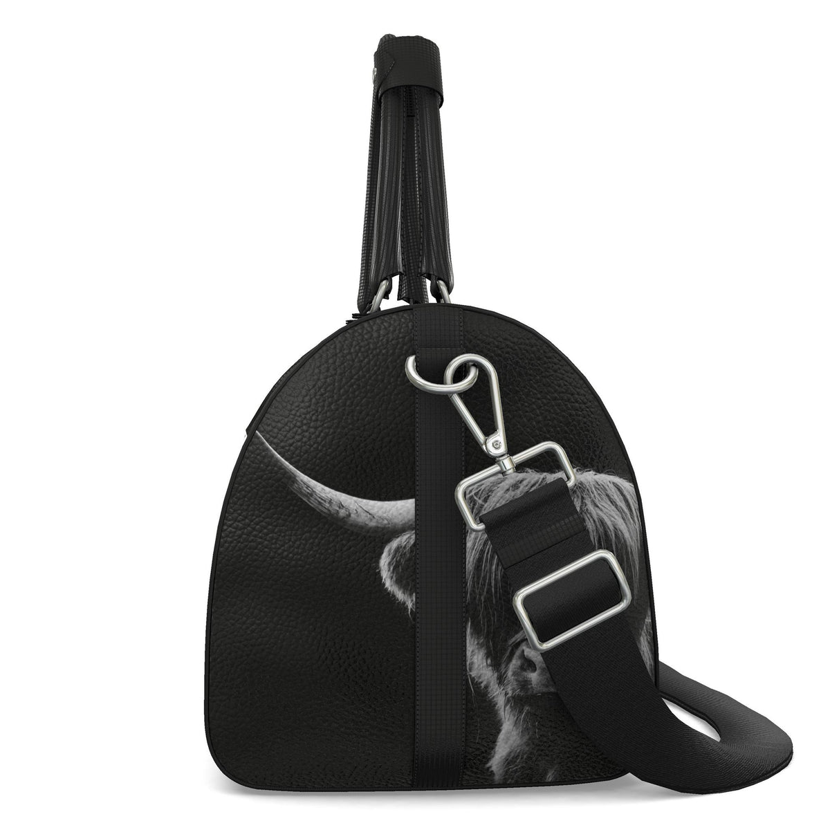 Highland Cow Duffle Bag Black And White Scottish Cattle Travel Bag