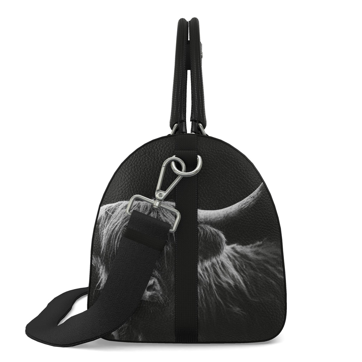 Highland Cow Duffle Bag Black And White Scottish Cattle Travel Bag