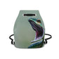 Snake Drawstring Backpack Green Leather Bag Wildlife Statement Purse Exotic Nature Backpack Artistic Travel Bag Unique Gift