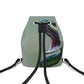 Snake Drawstring Backpack Green Leather Bag Wildlife Statement Purse Exotic Nature Backpack Artistic Travel Bag Unique Gift