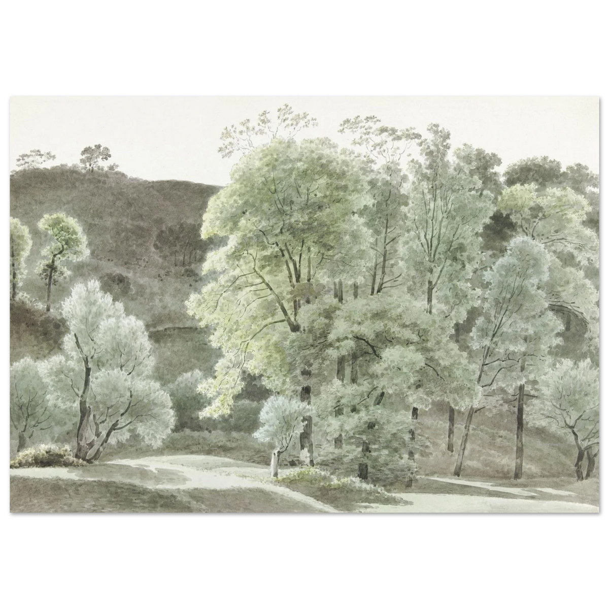 Serene Green Landscape Poster – Premium Semi-Glossy Fine Art Print in Multiple Sizes