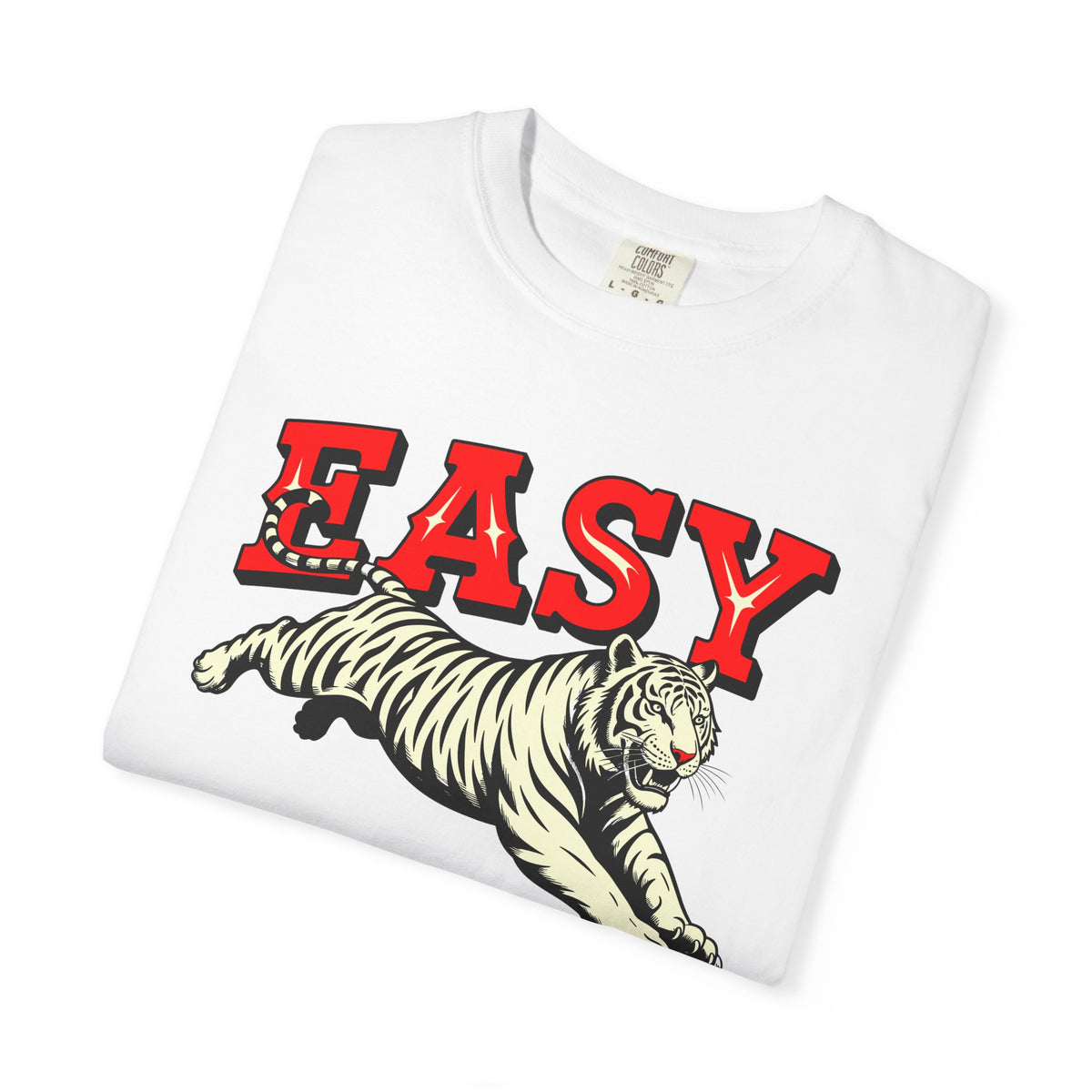 Easy Tiger Shirt Vintage Animal Graphic Tee For Tiger Lover Gift Relaxed Streetwear Top Wild Cat Apparel Casual Weekend Outfit Gift Idea
