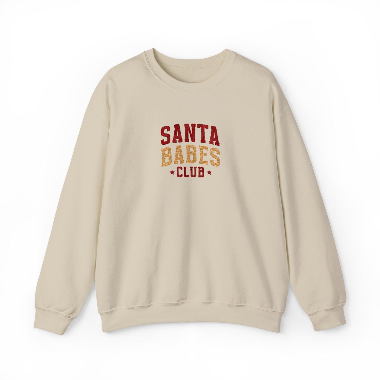 Santa Babes Sweatshirt Gift For Wife Christmas Crewneck Winter Present For Sister Club Graphic Pullover Cozy Holiday Party Outfit Top Style