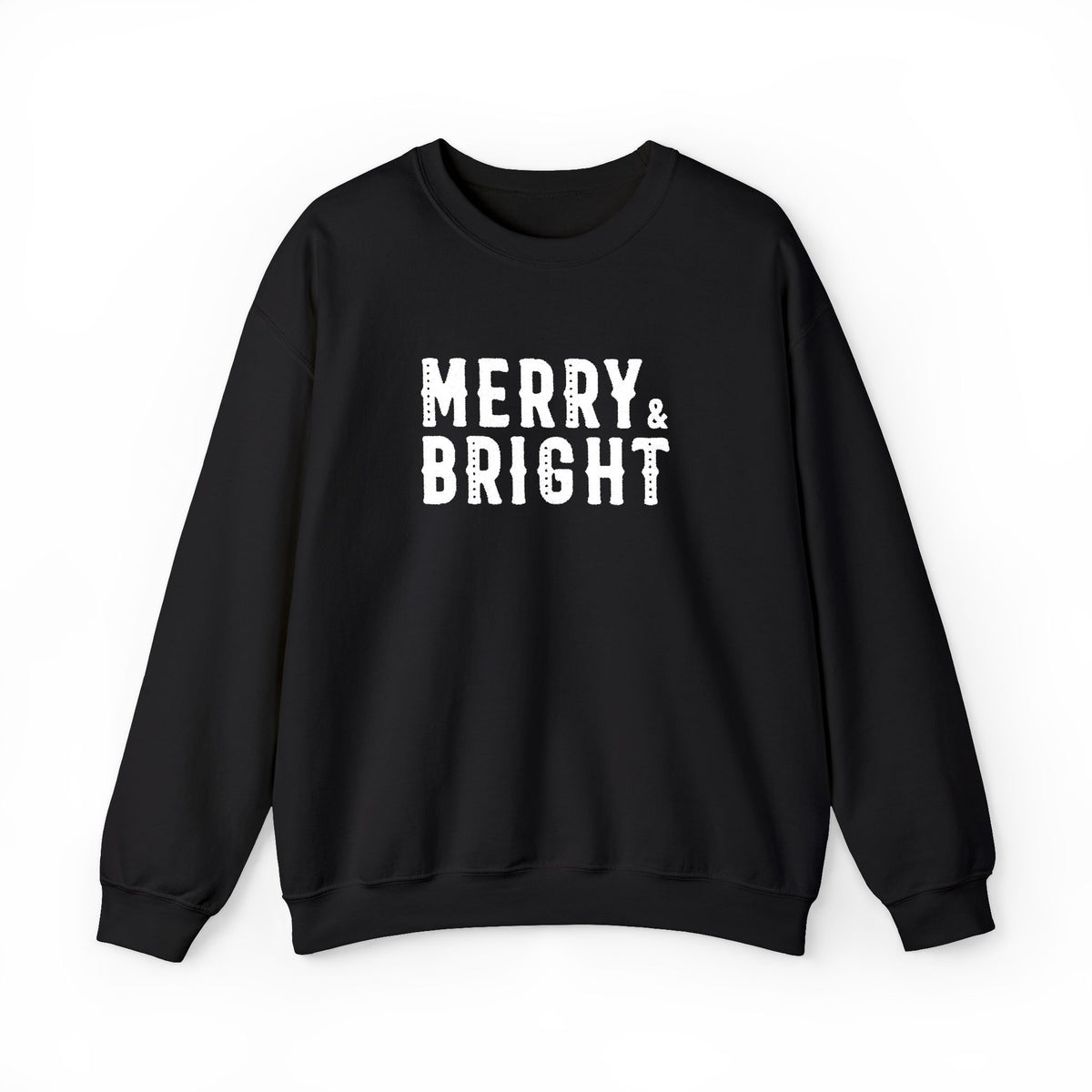 Merry Bright Christmas Sweatshirt Gift For Mom Holiday Crewneck Present For Sister Festive Typography Pullover Cozy Winter Outfit Top Style