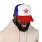 Fourth Of July Embroidered Red Star Hat Patriotic Trucker Cap Memorial Day Outfit USA Travel Souvenir USA Expat Gift Beach Day Cap Cute Vibe