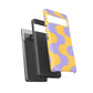 Retro Abstract Phone Case Wavy Geometric Cover For Samsung Modern Art Protective Cover Iphone Gift Purple Gift Girlfriend Summer Fashion