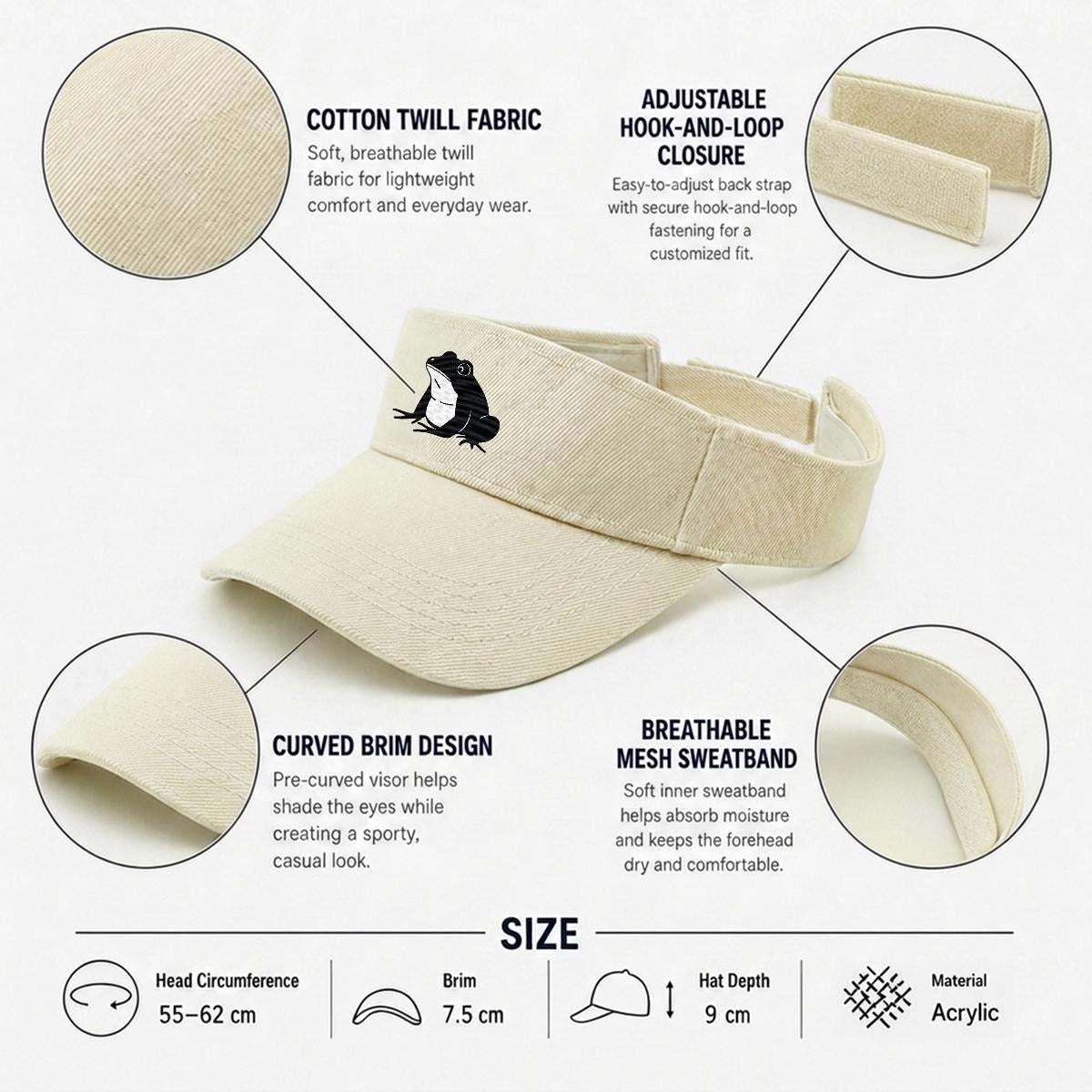 Embroidery Open-Top Visor